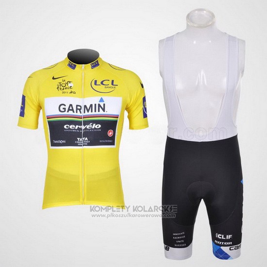 2011 Odziez Rowerowa Garmin Lider Zolty Krotkie Rekawy i Rowerowe Szelkach